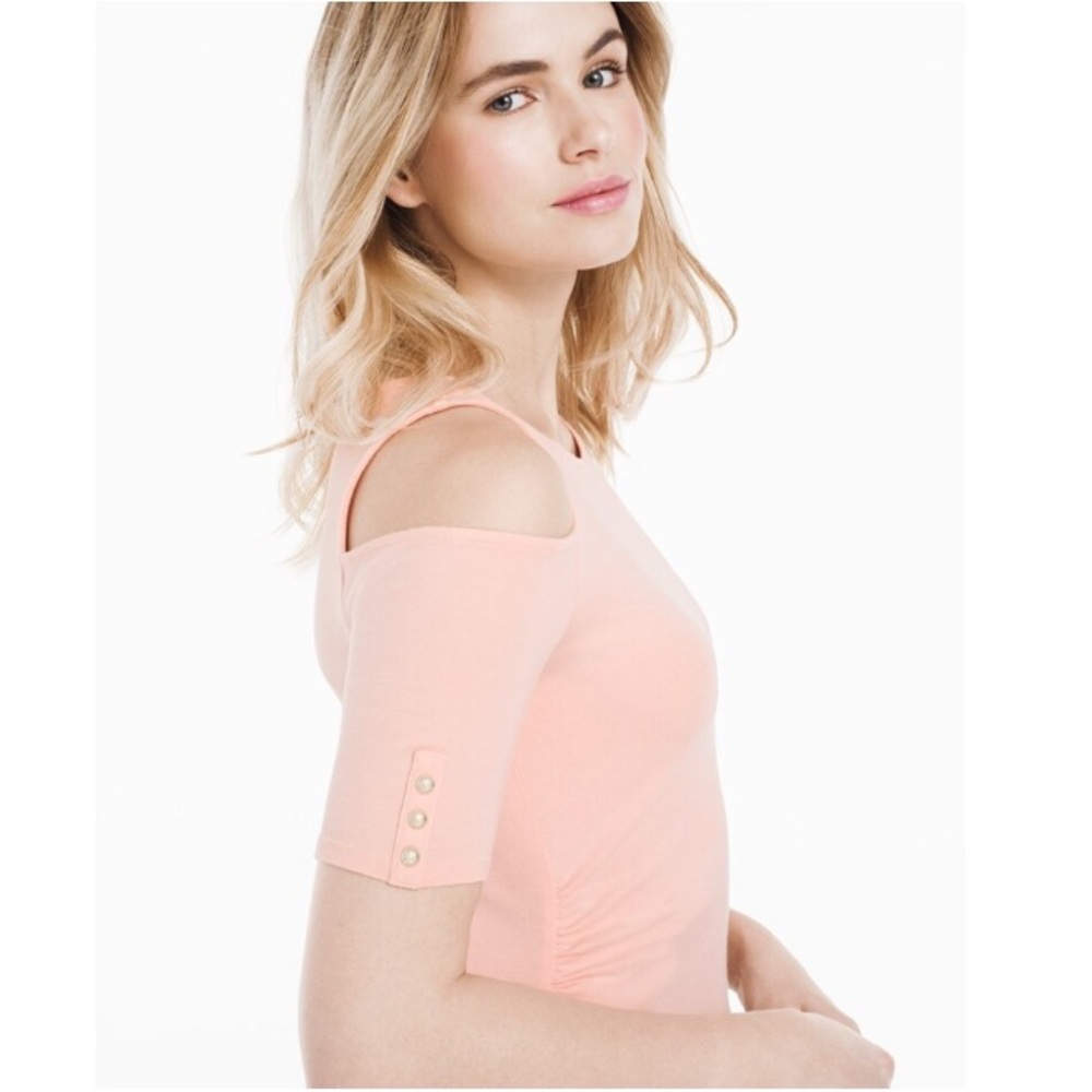 WHBM | Rio Elbow Sleeve Cold-Shoulder Top - Picture 2 of 15